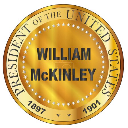 Ilustración de William McKinley presidente de los Estados Unidos de América ronda sello - Imagen libre de derechos