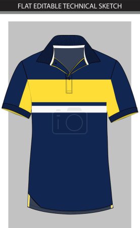 Téléchargez les photos : Polo Shirt color block Design vectoriel croquis plat fichier illustration - en image libre de droit