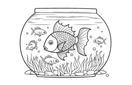 Photo for Vector Illustration, Fish Tank - Royalty Free Image