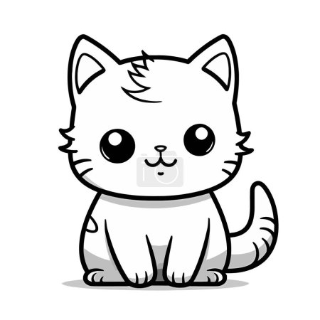 Photo for Cat cartoon character. vector illustration of kawaii cute kitten isolated on white - Royalty Free Image