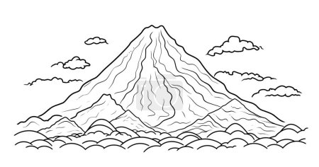 Foto de Paisaje de montaña con nubes y árboles vector ilustración diseño - Imagen libre de derechos