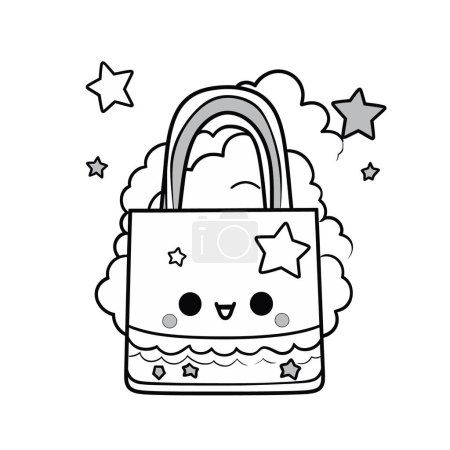 Photo for Cute kawaii little unicorn with rainbow and clouds vector illustration - Royalty Free Image