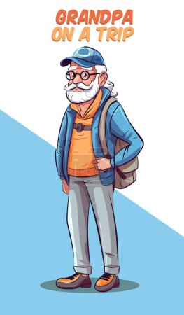 Photo for Vector Illustration, Grandpa on a Trip - Royalty Free Image