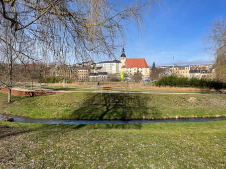 park in the city  in reichenbach im Vogtland, city saxony germany