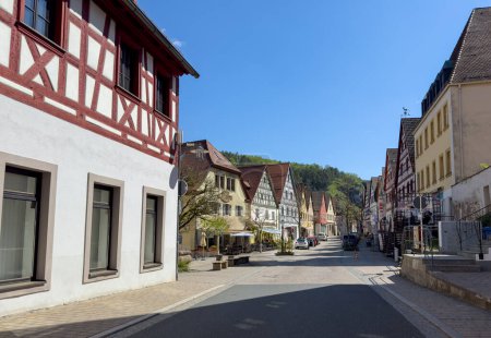 rue de la vieille ville Pottenstein en Franconie Suisse, Bavière Allemagne