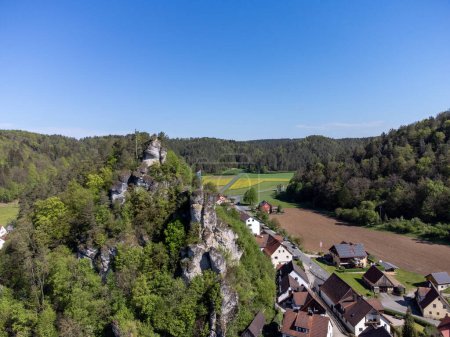 Les rochers de Tuechersfeld en Suisse Franconienne en Bavière, Allemagne