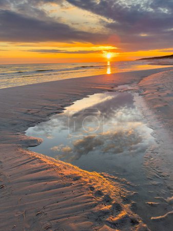 sunrise over the polish baltic sea in the morning