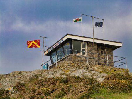 Photo for Anglesey, UK - Jan 11 2024: The National Coastwatch Institution (NCI) station at Rhoscolyn on the island of Anglesey in Wales, UK. Taken on a sunny day in winter. - Royalty Free Image