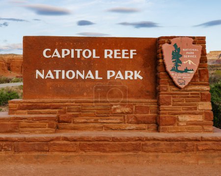 Photo for Entering sign for Capitol Reef National Park near Torrey, Utah - Royalty Free Image