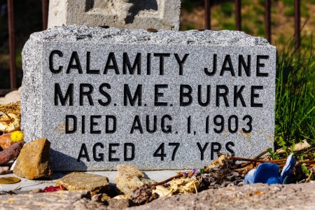 Photo for Mount Moriah Cemetery, Deadwood, South Dakota, USA  - May 19 2023: Calamity Janes gravesite in Deadwood, South Dakota. - Royalty Free Image
