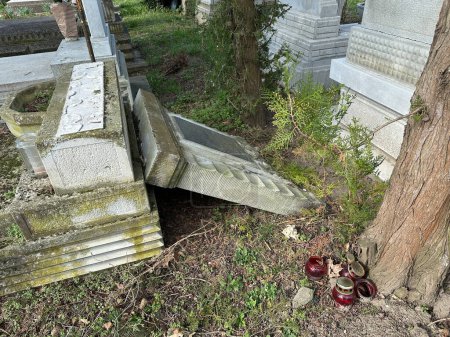 Tumba rota en el cementerio público