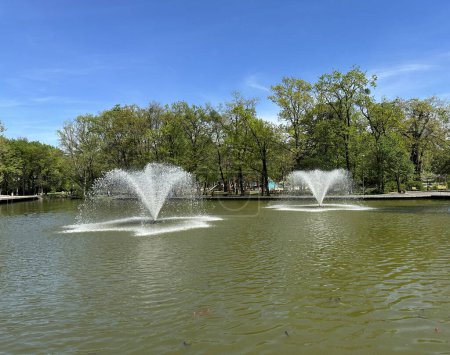 Fountain in the lake,  Debrecen city Hungary