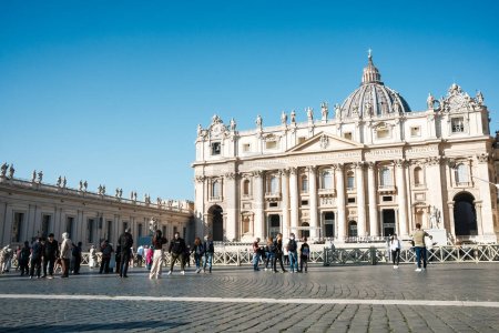 Photo for Rome, Italy - October 2022. St. Peter square in Vatican city center of Rome Italy, famous travel and religious tourism landmark cityscape capital of Pope - Royalty Free Image