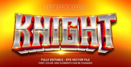 Illustration for Knight Text Style Effect. Editable Graphic Text Template. - Royalty Free Image