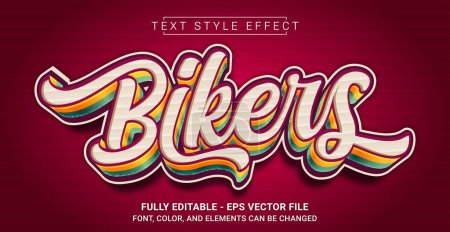 Téléchargez les illustrations : Bikers Text Style Effect. Modèle de texte graphique modifiable. - en licence libre de droit