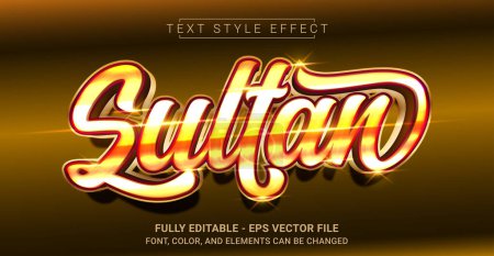Ilustración de Sultan Text Style Effect. Editable Graphic Text Template. - Imagen libre de derechos