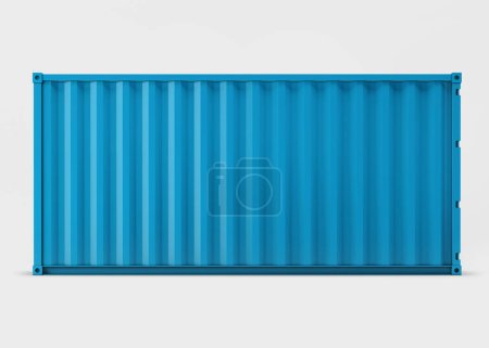 Photo for Shipping Container isolated on light background. Steel Container Mock Up - Royalty Free Image