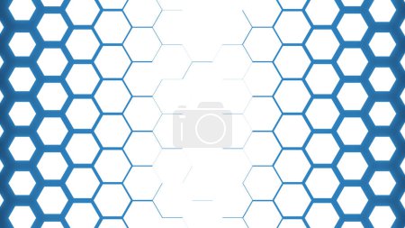 Futuristic hexagon element for business backgrounds. Bright digital illustration with geometric light effects
