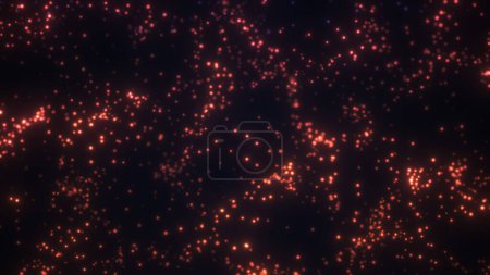 Seamless CGI with red lights and abstract particles,  energy background