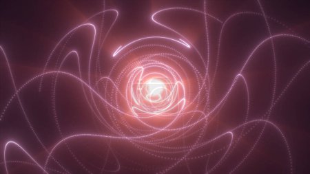 Flashes eléctricos alrededor de un átomo, mostrando energía y electricidad dentro de un campo de fuerza