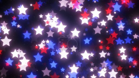 American stars on a blue background glow beautifully