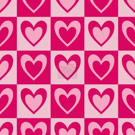 Barbie nahtlose Muster der Herzen rosa Vektor Herzen Hintergrund Textur. Tapete für Packpapier. Vektorillustration.