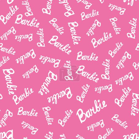 Foto de Princesa Barbie. Lindo patrón rosa sin costuras. Hermoso fondo de pantalla femenino. Ilustración vectorial - Imagen libre de derechos