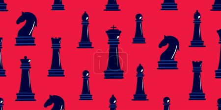 Schachfiguren-Muster im trendigen Stil.