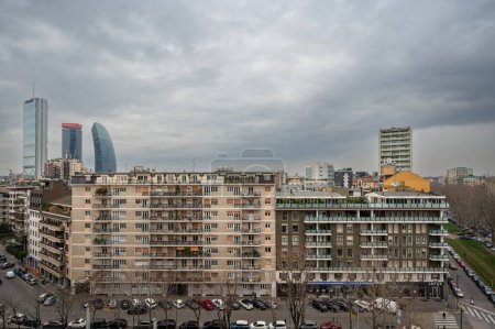 Foto de Panorama de paisaje urbano por la mañana - Imagen libre de derechos