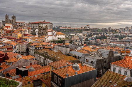 Photo for Aerial top view of the city of Porto in Portugal, daytime view - Royalty Free Image