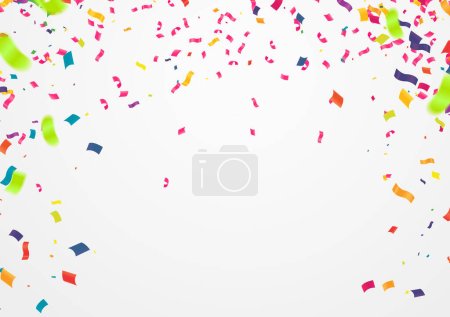 Ilustración de Fondo de celebración con confeti colorido. Ilustración vectorial. - Imagen libre de derechos