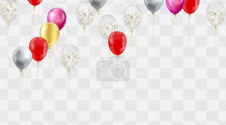 Colorful party balloons and decorations