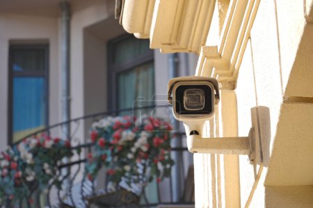 surveillance camera on a wall