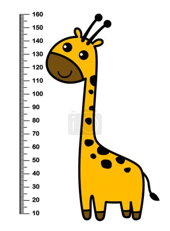 Meter wall with giraffe vector illustration