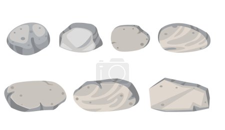 Ilustración de Ilustración del vector de conjunto de piedra aislado - Imagen libre de derechos