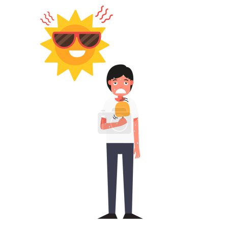 Ilustración de Ilustración vector hombre golpe de calor - Imagen libre de derechos