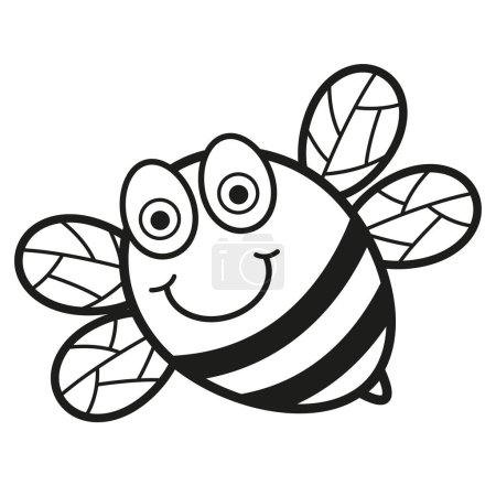 Illustration for Illustration black and white bee - Royalty Free Image