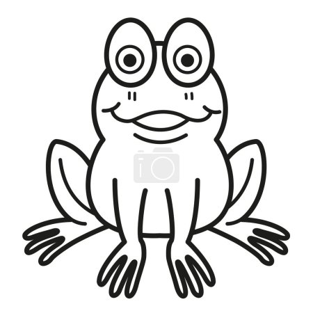 Illustration for Illustration black and white frog - Royalty Free Image