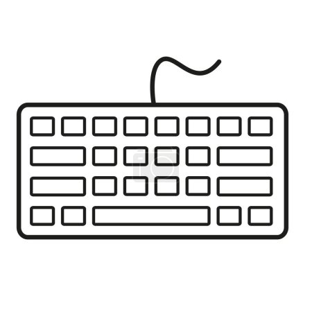 Ilustración teclado blanco y negro