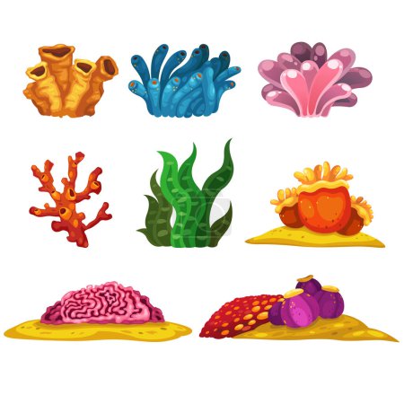 Ilustración de Ilustración de algas marinas con vectores de coral - Imagen libre de derechos