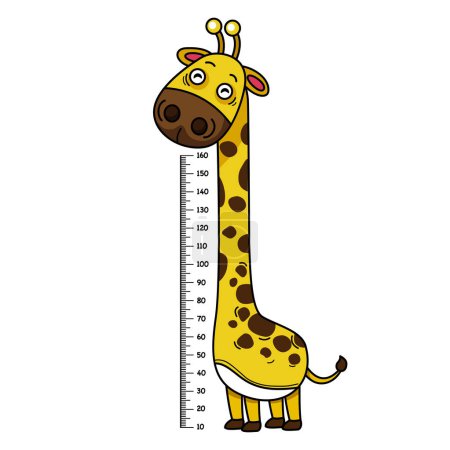 Illustration for Meter wall with giraffe vector illustration - Royalty Free Image