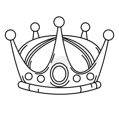 Illustration der bunten Krone Umriss weiß auf Hintergrund-Vektor