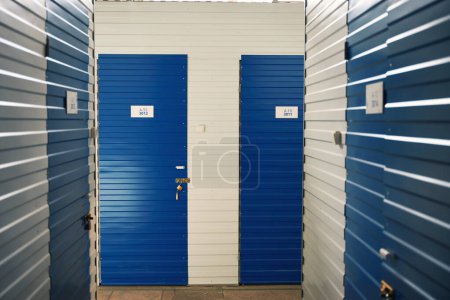 Photo for Area of warehouse with rooms for safe of things - Royalty Free Image