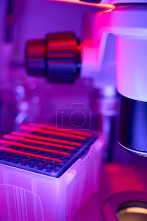 Photo for Microbiology laboratory keeping researches of cord cells on culture dish, excluding of abnormalities and genetic mutations, healthcare and medicine - Royalty Free Image