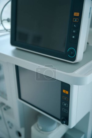 Photo for Close up of quipment for the administration into anesthesia and artificial respiration unit in hospital - Royalty Free Image