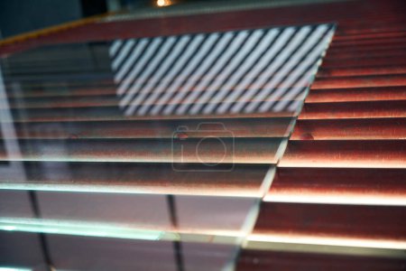 Photo for Process of glass tempering using thermal equipment, high-tech devices are used in production - Royalty Free Image