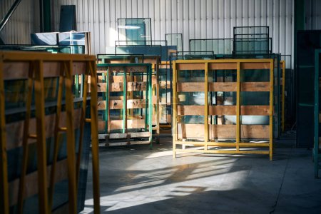 Blanks for the production of double-glazed windows, special pallets are used