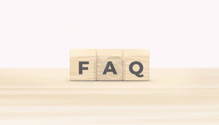 Photo for Wood blocks with word FAQ on wooden table. Frequently asked question concept. 3D illustration. - Royalty Free Image