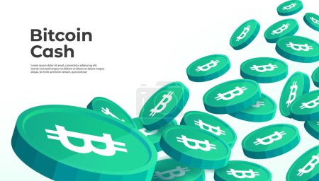 Illustration for Bitcoin Cash (BCH) cryptocurrency concept banner background. - Royalty Free Image