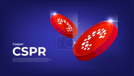 Illustration for Casper (CSPR) coin cryptocurrency concept banner background. - Royalty Free Image